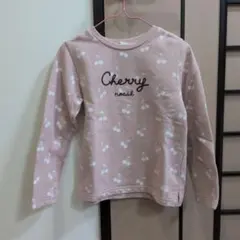 Noeil aime BeBeチェリー柄ピンク長袖トレーナー120