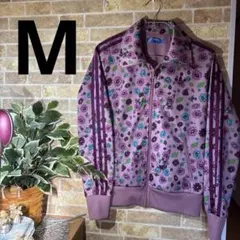 adidas ロデオクラウンズコラボ 花柄トラックジャケット M パープルのサムネイル