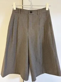 GU チェック柄 ハーフパンツ ゴムウエスト