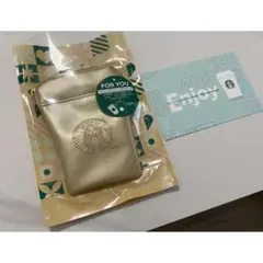 スターバックスホリデー　ミニポーチギフトシャンパンゴールド　ドリンクチケットつき