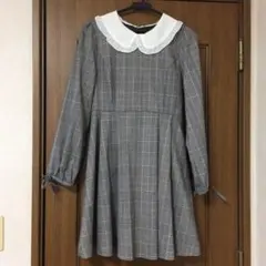 evelyn 襟付きチェック柄ミニワンピース - メルカリ