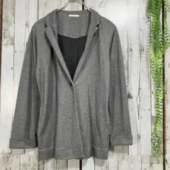 ☆シンプルライフ☆カットソージャケット グレー F レーヨン混 柔らかい