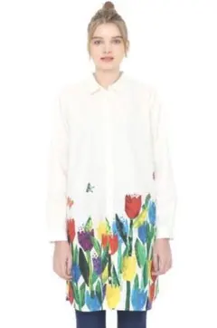 グラニフ　シャツワンピース　チューリップガーデン　はらぺこあおむし