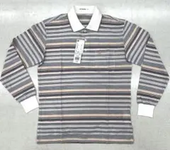 【未使用品タグ付】Golden Bear ストライプ長袖ポロシャツ Mサイズ