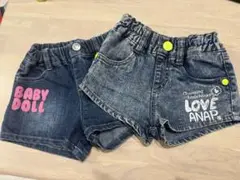BABYDOLLとANAP デニム 半ズボン 100cm 2点セット