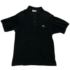 【美品】 ラコステ LACOSTE 半袖 ポロシャツ 鹿の子 ブラック サイズ4