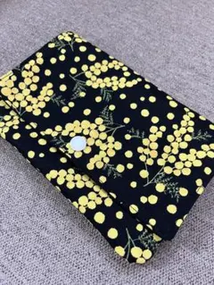 ハンドメイドお薬手帳ケース、ミモザ
