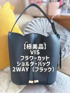 【オークション極美品】VIS フラワーカットショルダーバッグ 2WAY