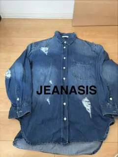 美品《ジーナシス　JEANASIS 》デニムシャツ ダメージ加工 長袖のサムネイル