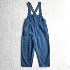 美品 ネストローブ コットンリネンデニムサロペット オーバーオール ゆったり