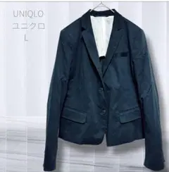 ユニクロ レディース テーラードジャケット L ショート丈・袖裏ストライプ