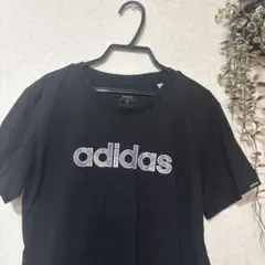 adidas ブラック Tシャツ 半袖 S レディース