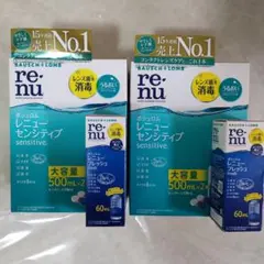 【未開封】ボシュロム レニュー500ml 4本+60ml 2本　コンタクト洗浄液