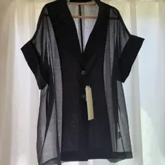 ブラック シースルー半袖ジャケット　Mサイズ　KOBE LETTUCE