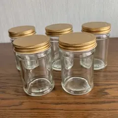 空き瓶 5個セット ゴールドキャップ
