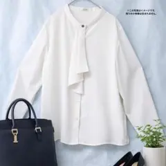 ハニーズ GLACIER ボウタイブラウス 白 L 通勤