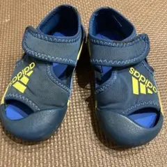 adidas ネイビー イエロー サンダル