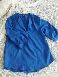 SHEIN 五分袖 ブルーブラウス S
