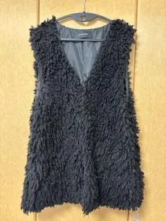 【ジーナシス】ファーベスト ジレ 黒 ブラック 春 シンプル 無地