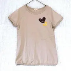 2673 ハッシュアッシュ　カットソー　半袖　Tシャツ　ハートワッペン　M