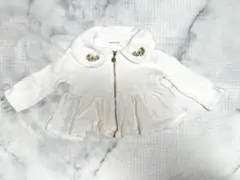 mamaraku ひまわり柄 薄手 カーディガン 白 90cm