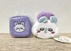 ちいかわ　モモンガ　ぬいふわトートミニ　カラビナ付き刺繍スクエアミニポーチ