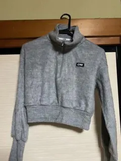 CPG ハーフジップ クロップドニット 2号 グレー