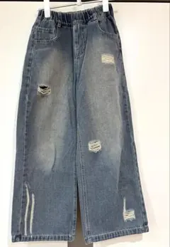 SHEIN ダメージデニム ロングパンツ 9Y
