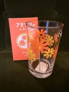 未使用★アデリアレトロ 花柄 ガラスコップ 箱付き 値下げしました