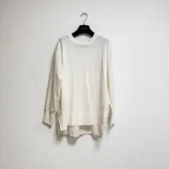 極美品　PLAIN PEOPLE 前後切り替えプルオーバー　ホワイト　ニット　F