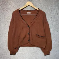 【美品】 LOWRYS FARM カーディガン 長袖 ボリューム ショート丈