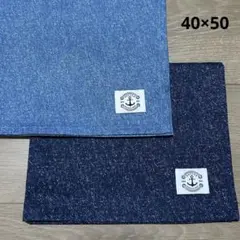 ランチョンマット デニム調 無地 シンプル 40×50 2枚セット イカリ 海
