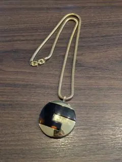 263ヴィンテージ べっ甲 ダブルサークル ペンダント ネックレス - メルカリ