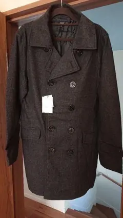 売り尽くし BENO 【 Lサイズ 】ウール混 ツイード ダブル ロングコート