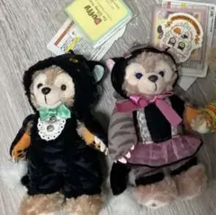 【タグ付き美品】ダッフィー、シェリーメイ　2014年ハロウィン　ぬいぐるみバッジ