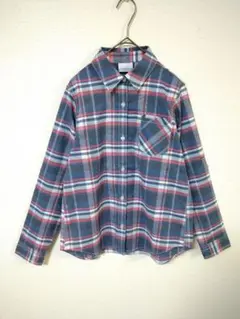 コロンビア　Columbia　長袖シャツ　レディースS　ネイビー系　チェック柄