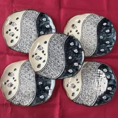 瀬戸焼　錦山窯　梅祥瑞　楕円形皿５枚【新品未使用】