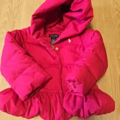 Ralph Lauren フード付きダウンコート 3T ピンク。美品