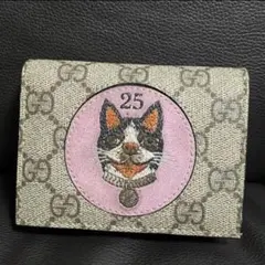 グッチ 二つ折り財布 gucci ミケーレ 猫