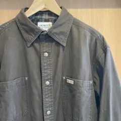 Carhartt ダークブラウン ワークジャケット ダック地 シャツジャケットL