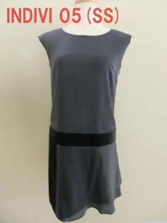 インディヴィ ワンピース 05 スモールサイズＳＳ グレー×ブラック