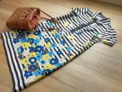 M'S GRACY エムズグレイシー花柄ボーダーお出かけワンピース 38 サイズのサムネイル