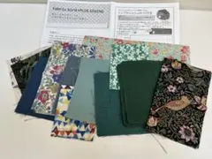 リネンカットクロス19枚　シンプルシュシュ作り方　リバティハギレのおまけ付き