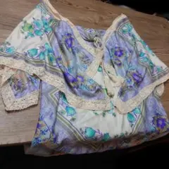 ボヘミアンスタイル 花柄チュニック 半袖Language (ランゲージ)