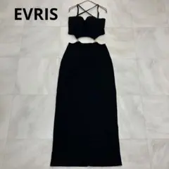 EVRIS エヴリス チェーンウエスト リブロングワンピース ブラック freeのサムネイル