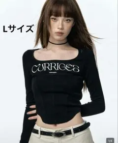 SHEIN 長袖 トップス ブラック 韓国 シズニルック