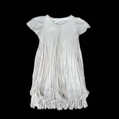 プリーツ　パーティドレス　膝丈ドレス