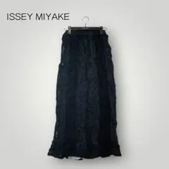 ISSEY MIYAKE 縮絨加工 シワ加工 プリーツ ロングスカート Sのサムネイル