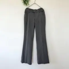 ボッシュ［M］上品クール◎美シルエット◎さらり◎ピンストライプ柄フレアスラックス