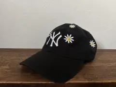 レア希少ニューエラ9TWENTY NY花柄刺繍ロゴキャップ黒ブラック